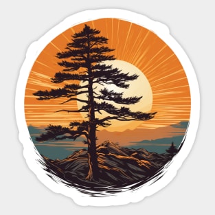 Tree Sunrise Design Sticker